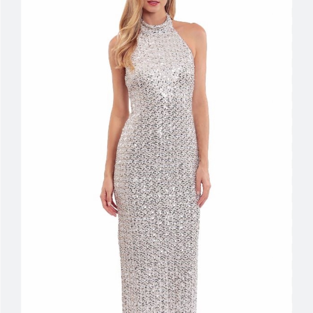 Naeem Khan Sequin Gown Backless Halter Neck Size 6